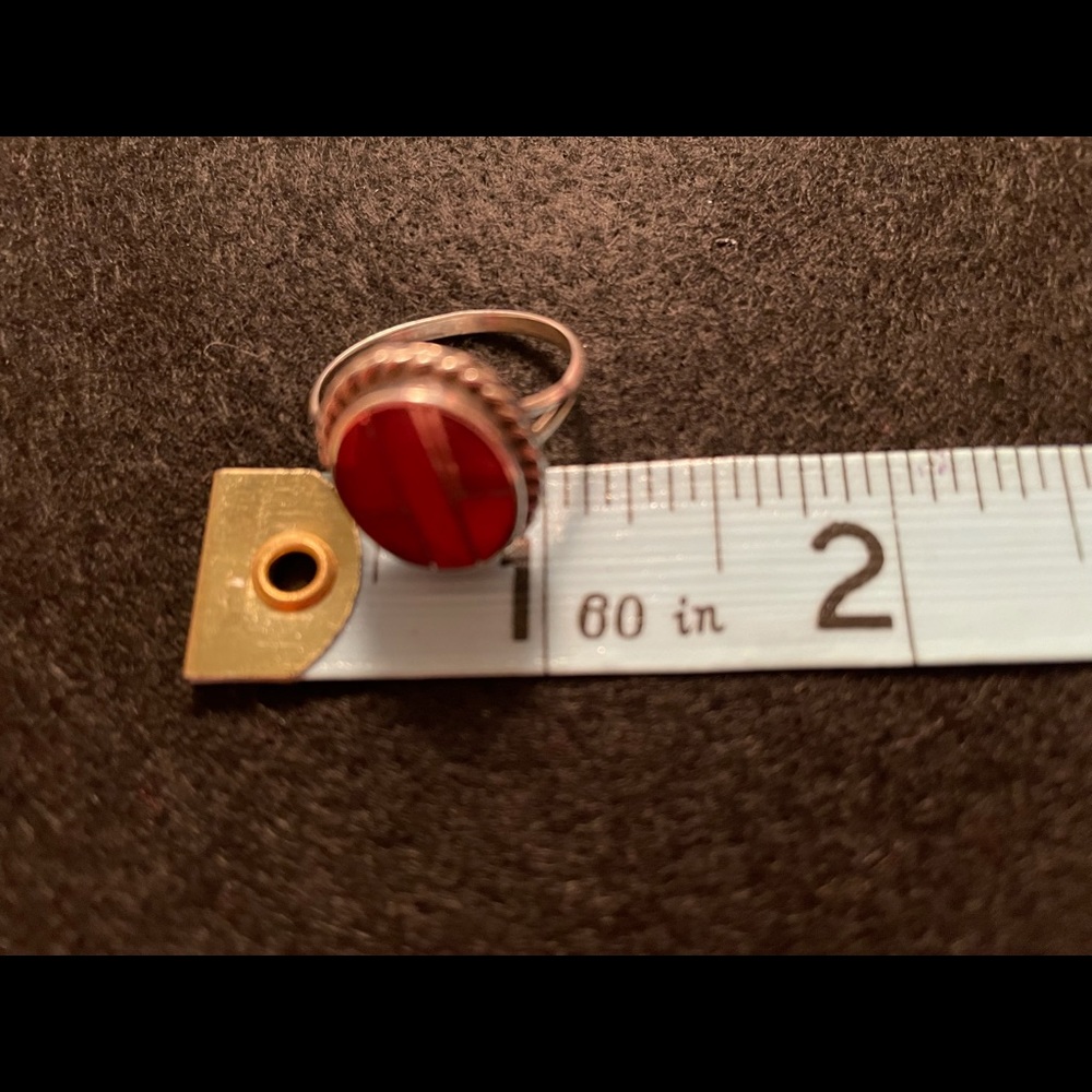 Sterling Silver Coral Ring - Picture 6 of 6